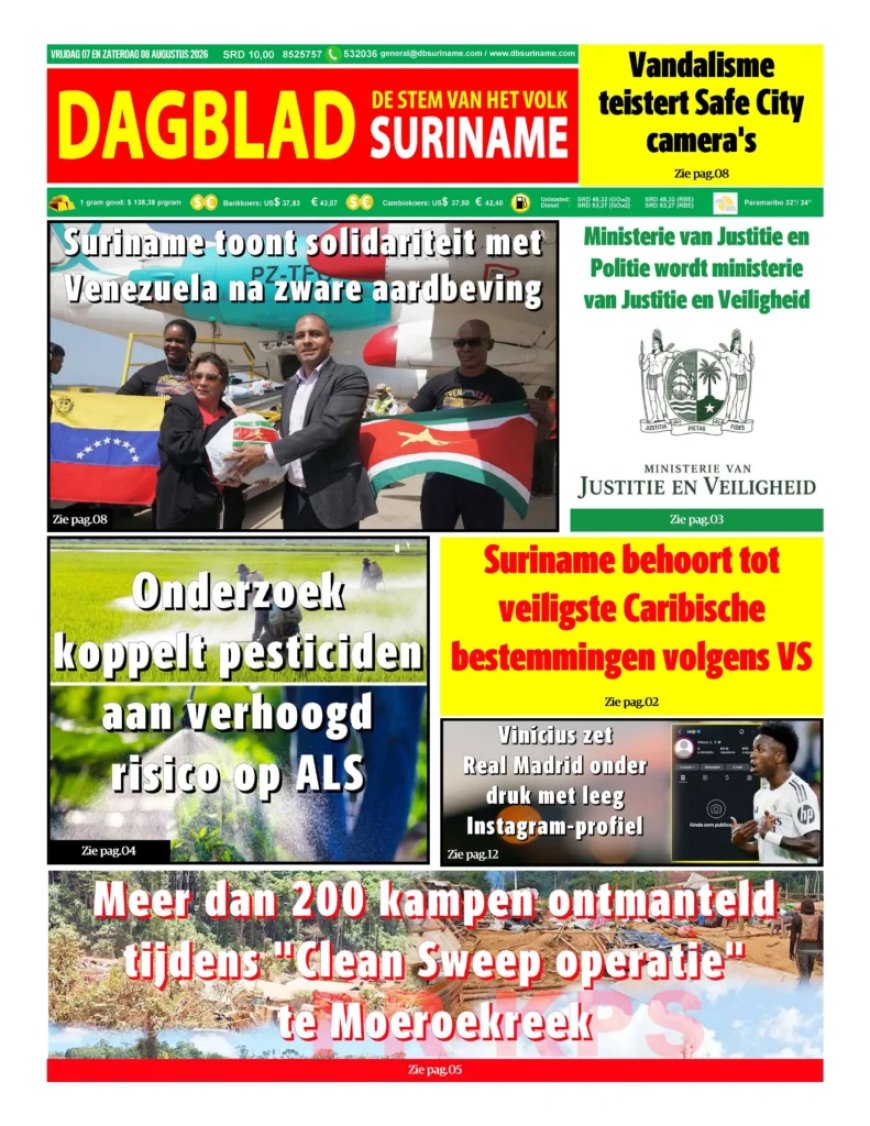 Dagblad Suriname, vrijdag 7 augustus 2026
