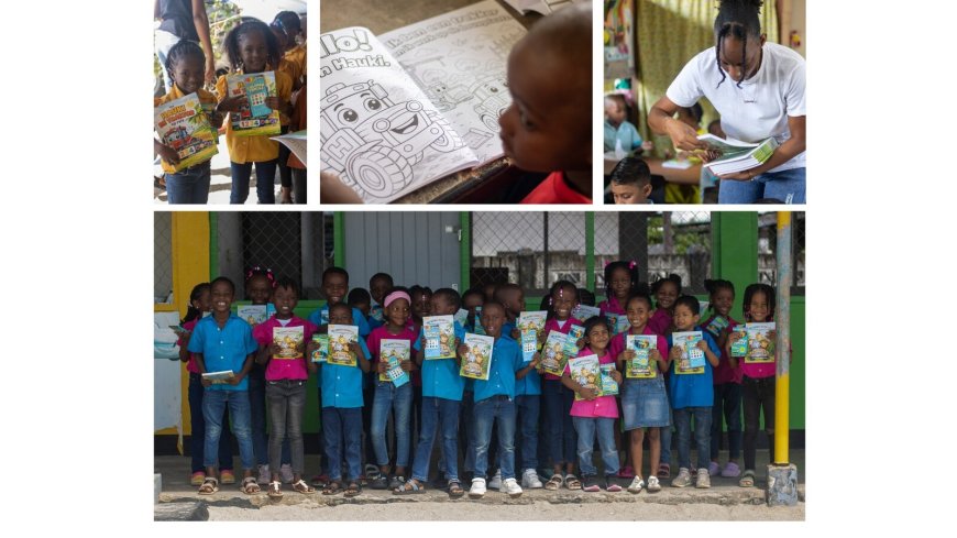 2000 kleuters ontvangen kleurboeken en kleurpotloden tijdens vakantieproject