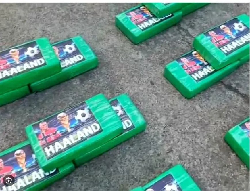 Cocaïne vondst met afbeelding van Erling Haaland