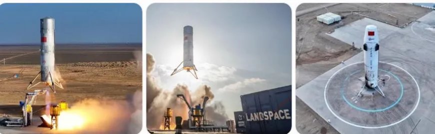 CHINESE RAKET LANDT RECHTOP NA RUIMTEVLUCHT