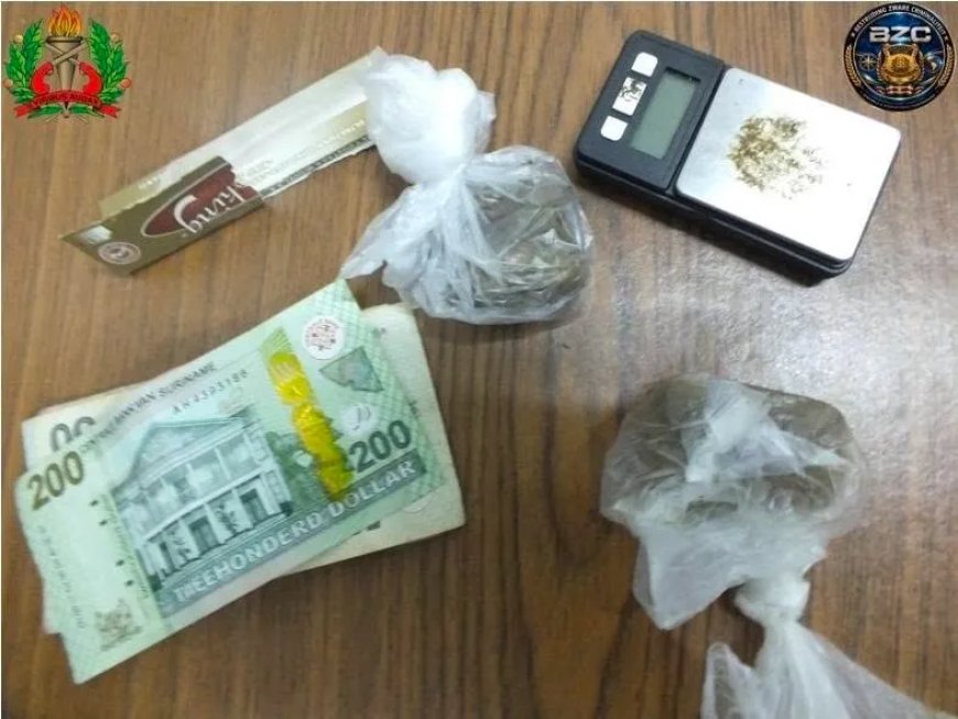 Bij 2 politie-invallen in Paramaribo-Noord drugs en geld in beslag genomen, 3 verdachten aang
