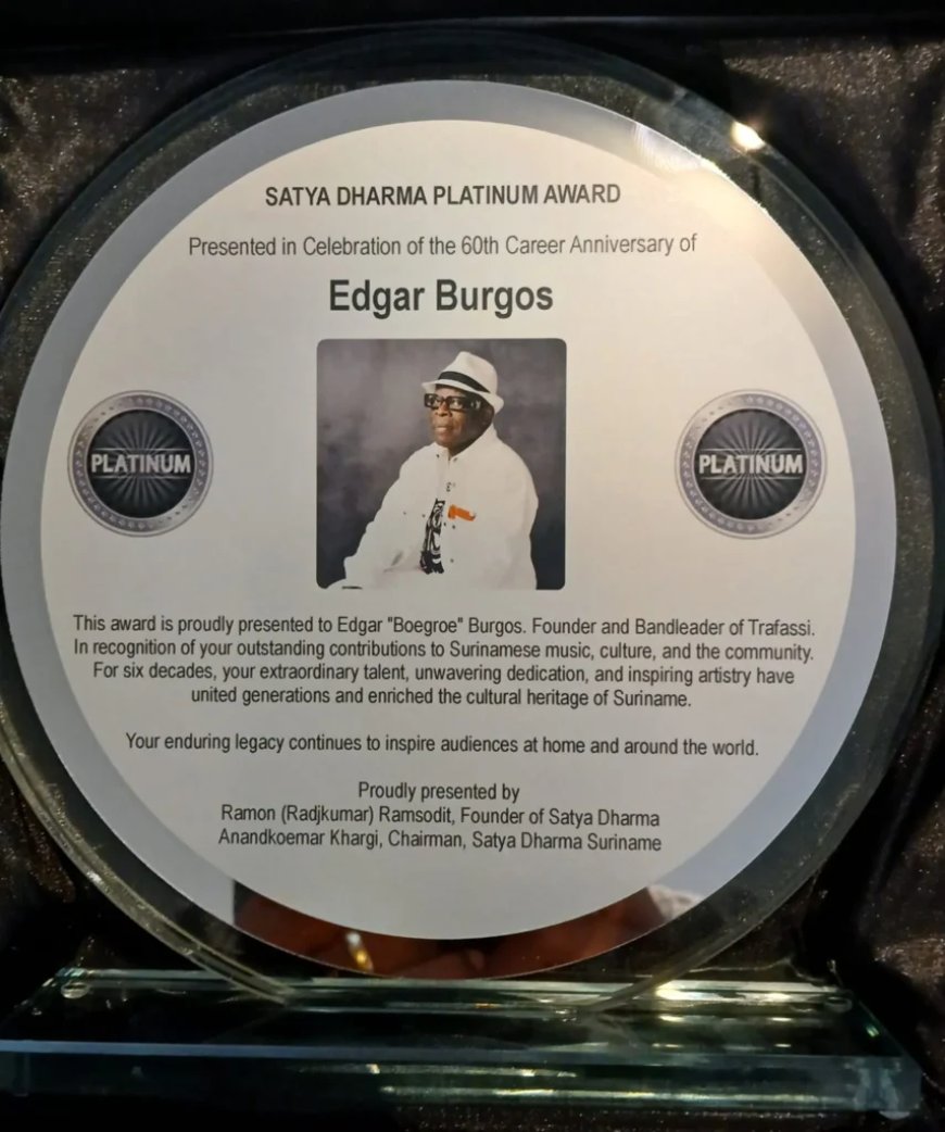 Satya Dharma Platinum Award voor Edgar Burgos tijdens Participatieparade in Hoogvliet