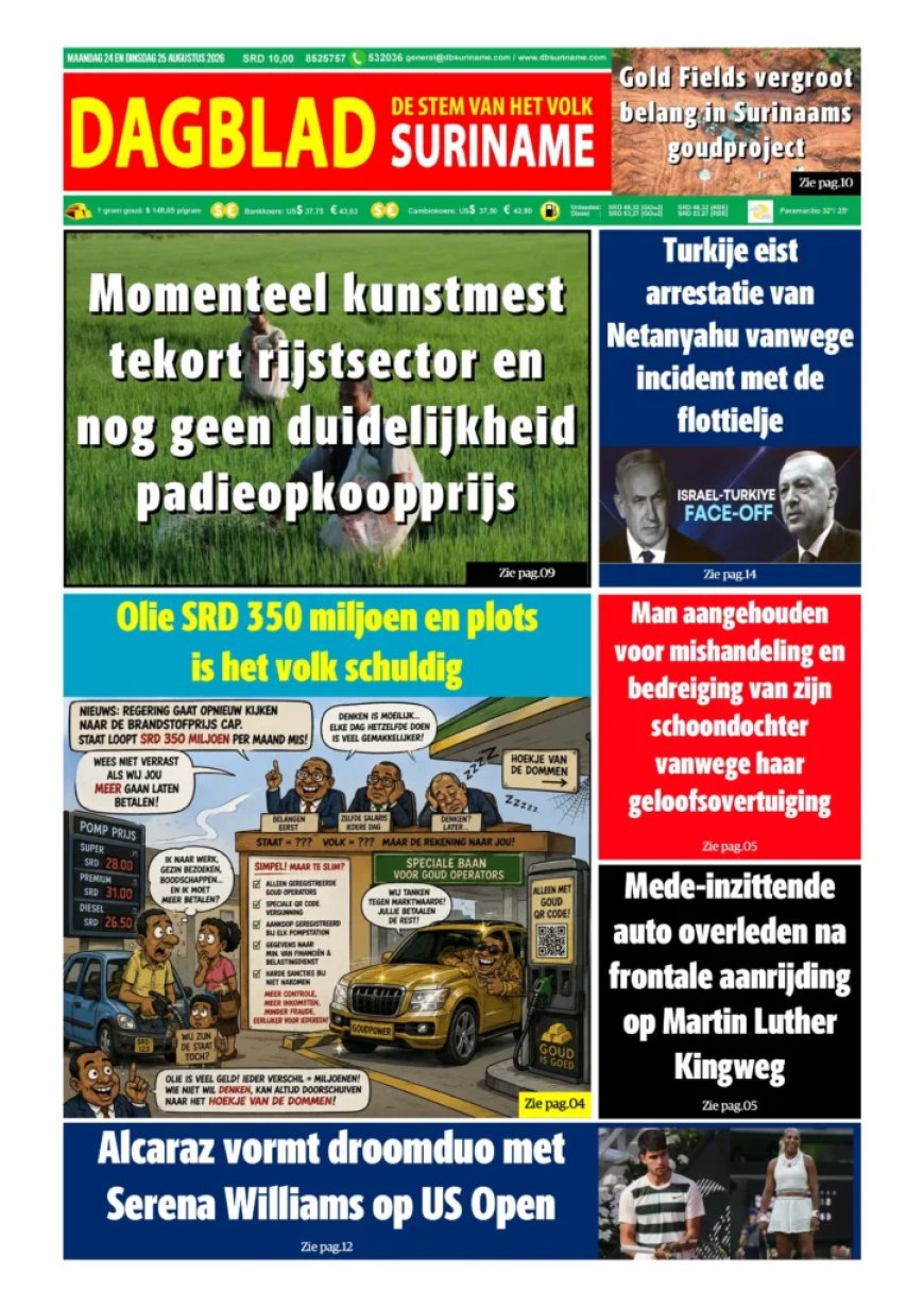 Dagblad Suriname, maandag 24 augustus 2026