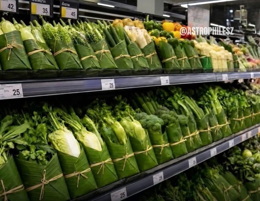 WIST U DAT: Supermarkten in Thailand groente verpakken  in bananenbladeren en niet in plastic