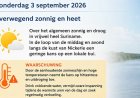 Zonnige en hete dag, temperatuur tot 34 graden