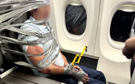 Onhandelbare passagier tijdens vlucht in VS met ducttape vastgebonden
