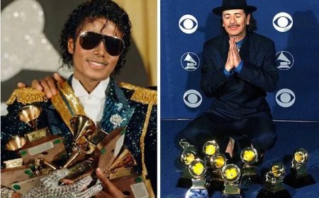 Michael Jackson en Santana delen Grammy record