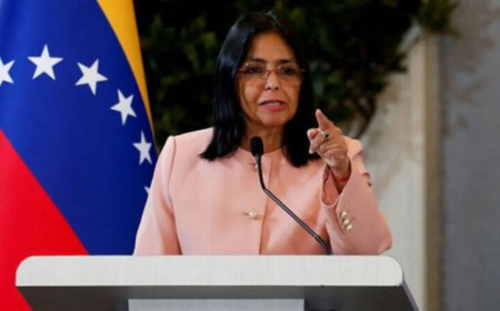 Venezolaans staatshoofd Delcy Rodríguez vrijdag in Suriname