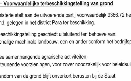 Overeenkomst LVV basis voor landbouwproject waarbij Mennonieten zijn betrokken