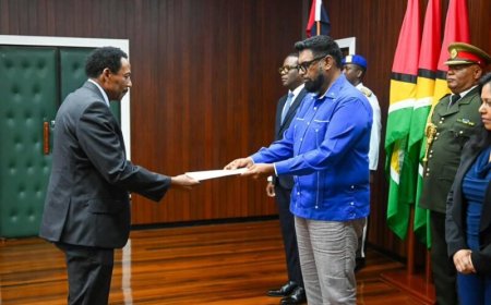 Ambassadeur Fernald bij Guyanese president Ali: ‘Suriname en Guyana moeten met één stem sprek