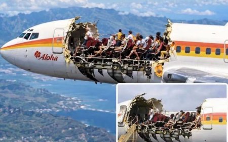 WIST U DAT: Een Aloha Airlines-vliegtuig in 1988 tijdens vlucht deel dak verloor en toch veil