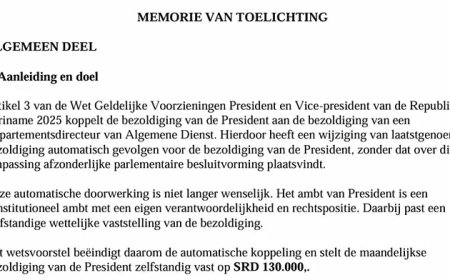 Gajadien en Pawiroredjo verlagen voorgesteld presidentsalaris van SRD 270.000 naar SRD 130.00