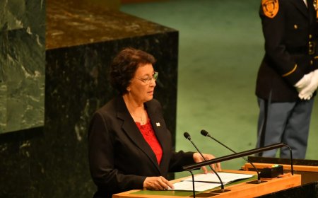 Simons roept bij VN op tot vreedzame oplossing van conflicten en aandacht voor klimaatfinanci