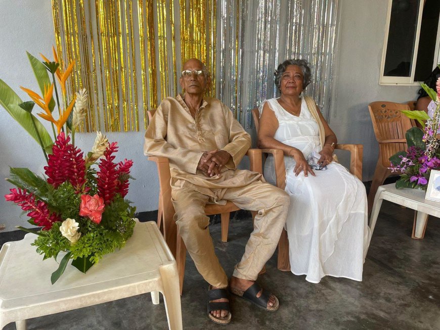 Gouden huwelijk echtpaar Radja-Simbhoedatpanday in Paramaribo