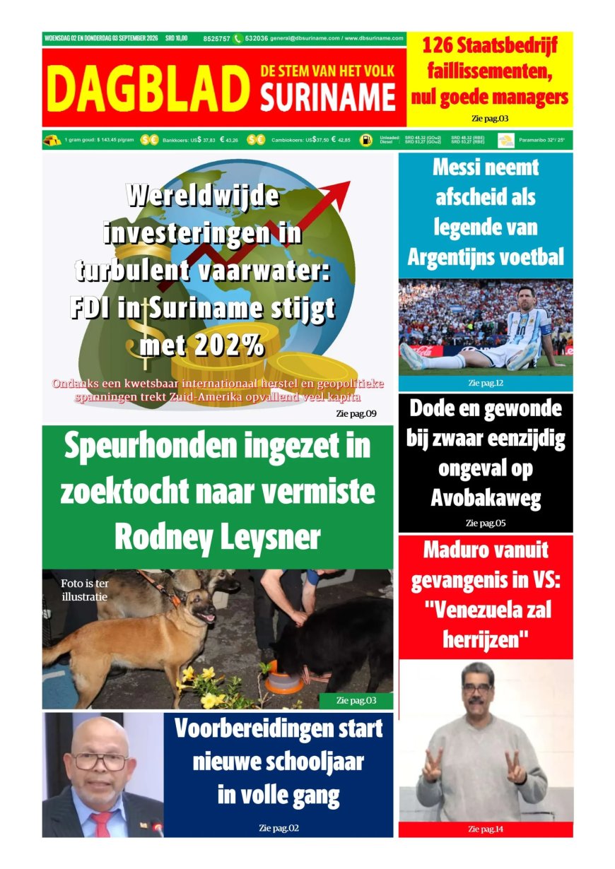 Dagblad Suriname, woensdag 2 september 2026