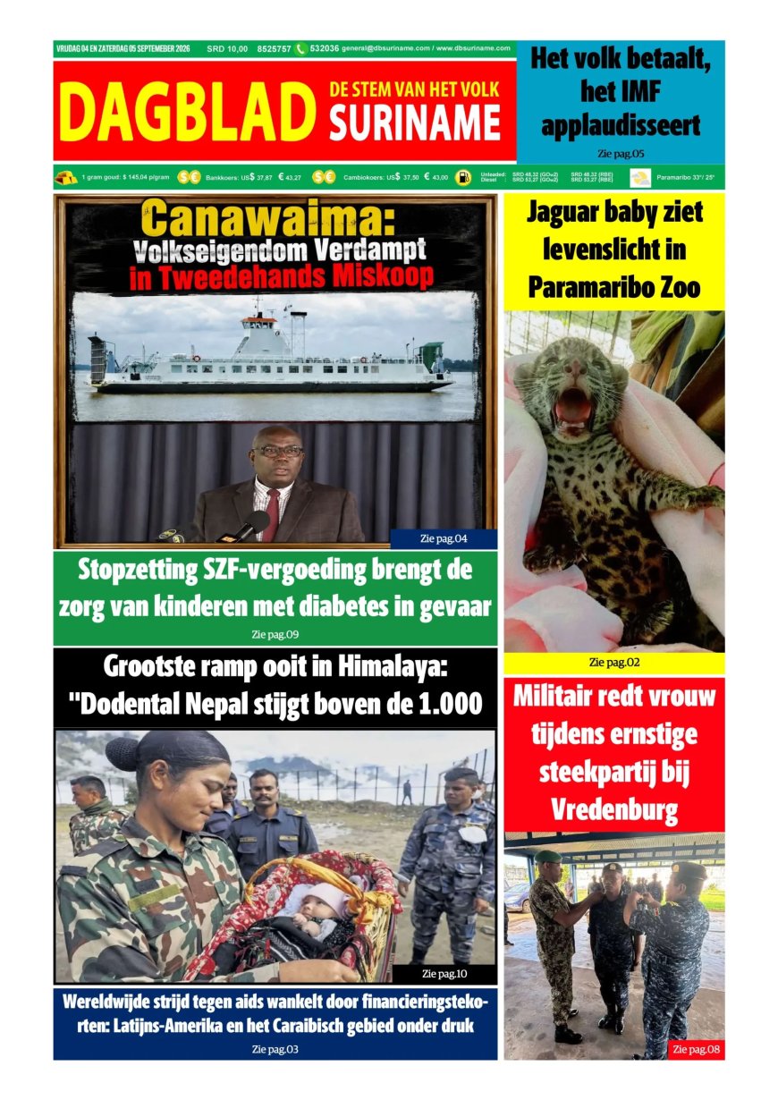 Dagblad Suriname, vrijdag 4 september 2026
