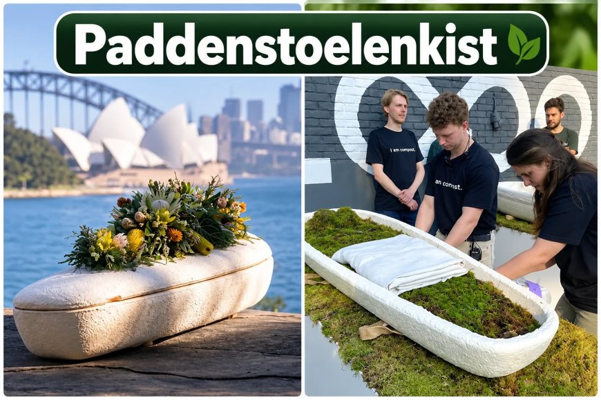 Australische vrouw begraven in kist van paddenstoelen