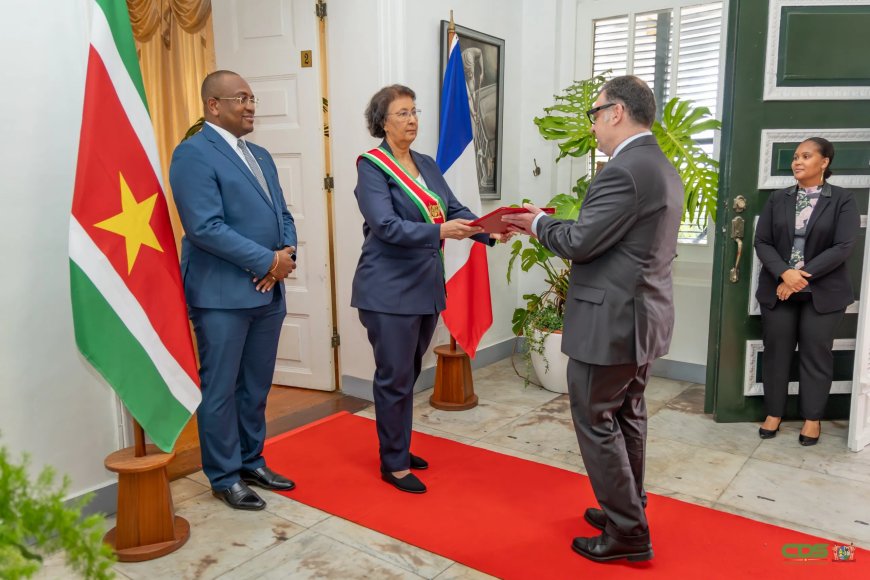Franse ambassadeur overhandigt geloofsbrieven aan president Simons