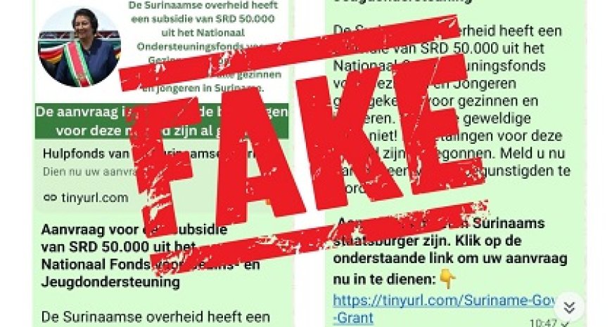 Valse online-oproep voor SRD 50.000 sociale steun in omloop