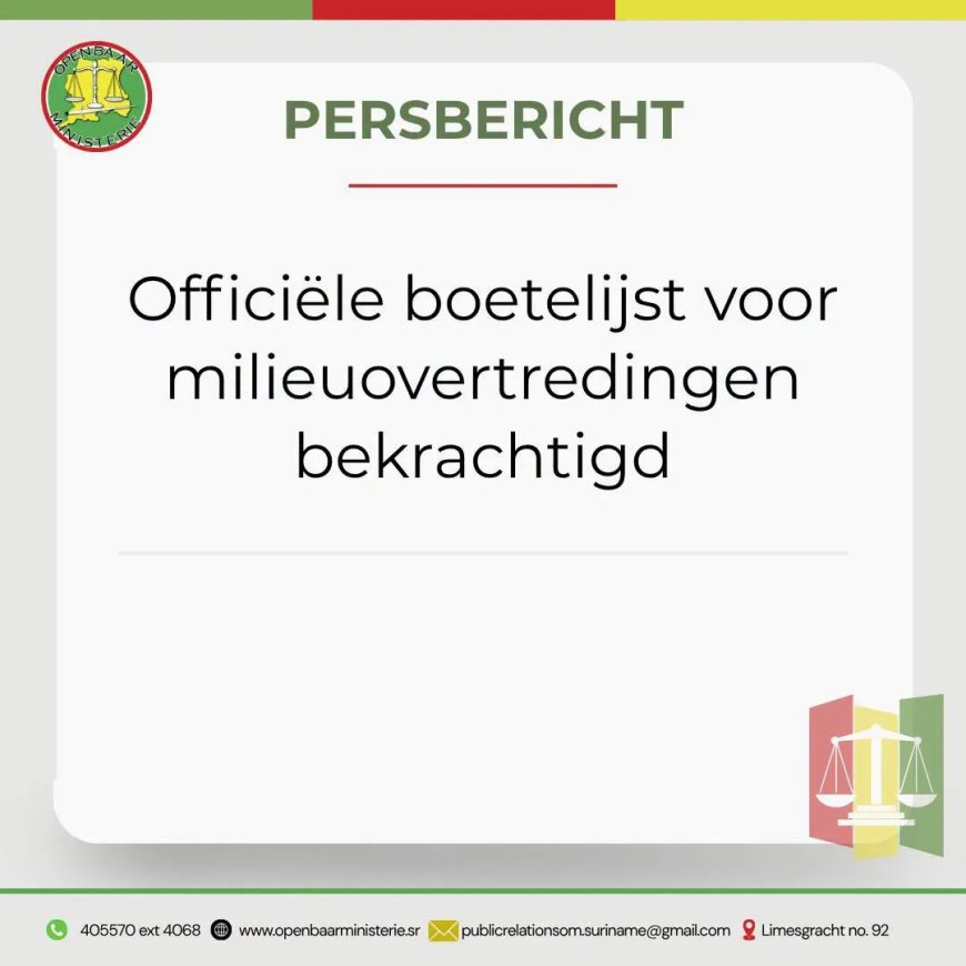 Officiële boetelijst voor milieuovertredingen bekrachtigd