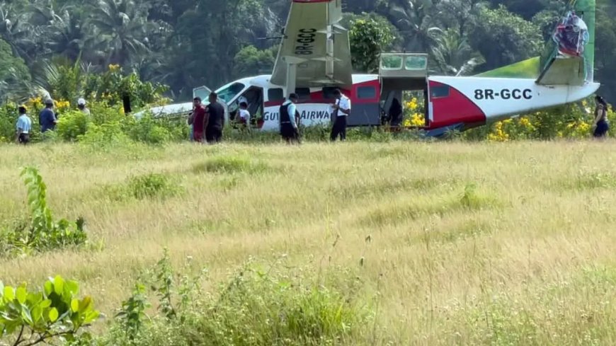 Vliegtuig Trans Guyana Airways raakt van landingsbaan in Mabaruma