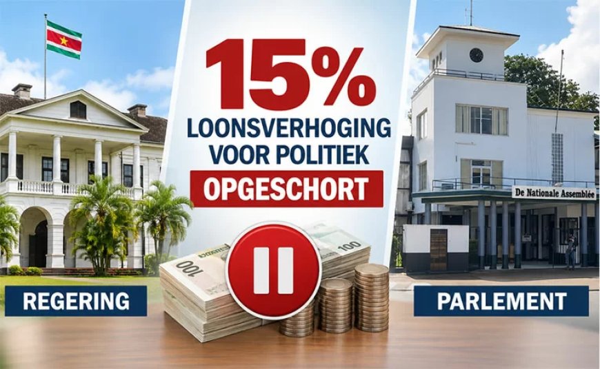 15 procent loonsverhoging voor regering en DNA voorlopig opgeschort