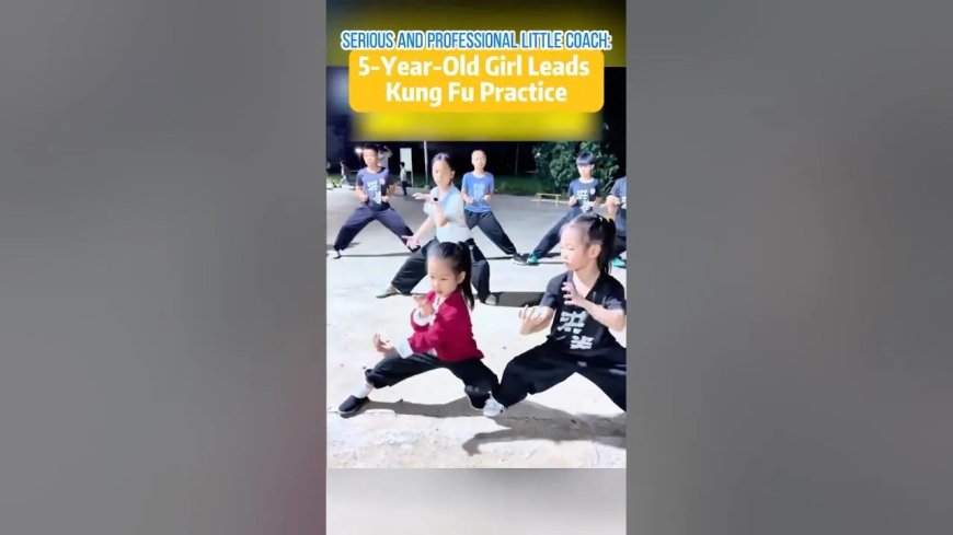 Vijfjarig meisje leidt Kung Fu training in China