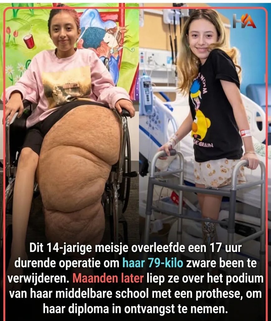 14 jarige Jasmine loopt na zware amputatie naar haar diploma