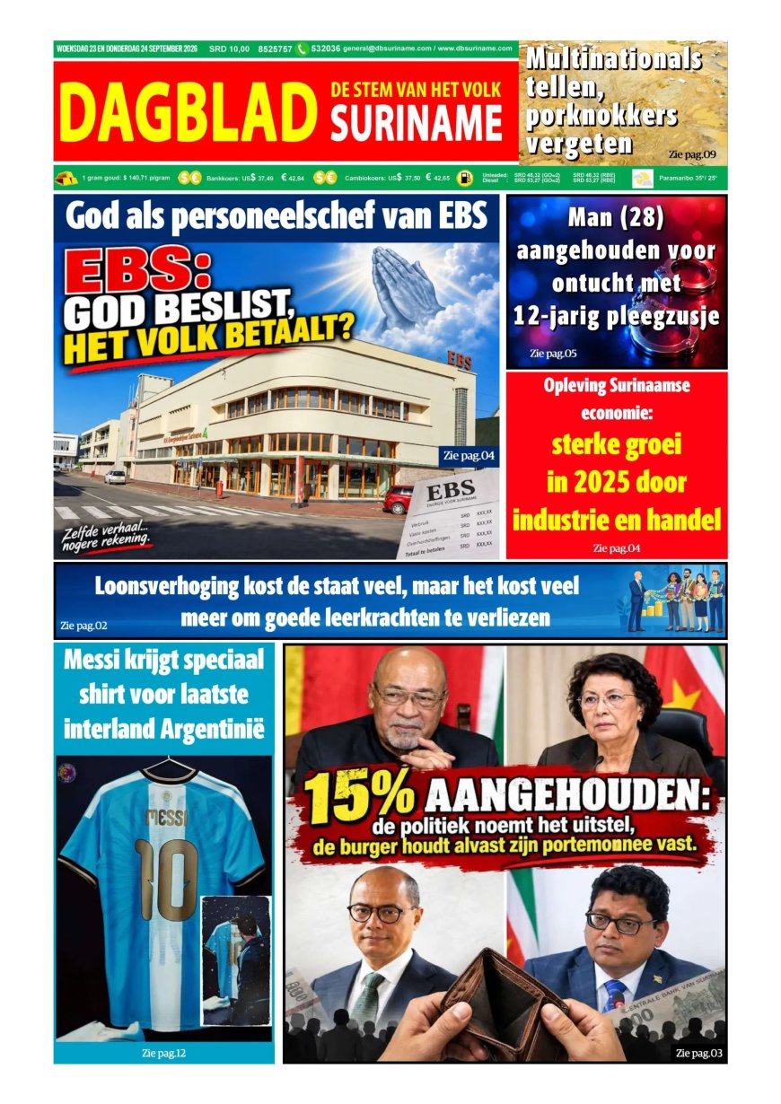 Dagblad Suriname, woensdag 23 september 2026