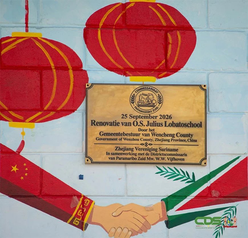 Chinese organisaties financieren renovatie O.S. Lobato met USD 85.000