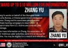 VS bieden 10 miljoen dollar voor Chinese verdachte.