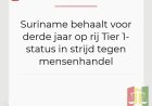 OM: Suriname behaalt voor 3e jaar op rij Tier 1-status in strijd tegen mensenhandel