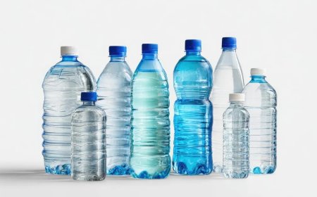 Waterflessen vallen om