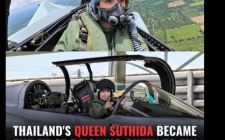 Thaise koningin vliegt solo in gevechtsvliegtuig