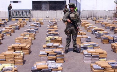 Colombianse politie heeft in Cartagena 7,6 ton cocaïne in beslag genomen. 