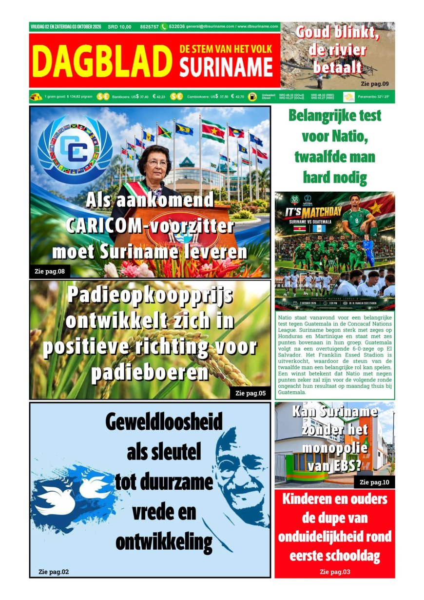 Dagblad Suriname, vrijdag 2 oktober 2026
