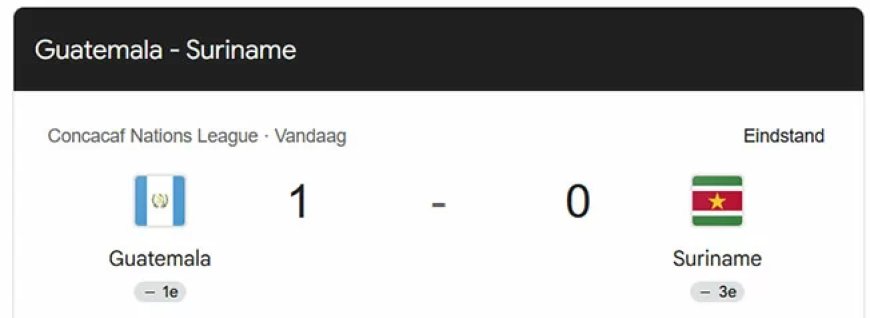 Suriname verliest dramatisch tegen Guatemala; plaats kwartfinale nations league op het spel