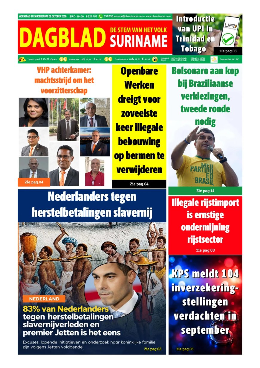 Dagblad Suriname, woensdag 7 oktober 2026