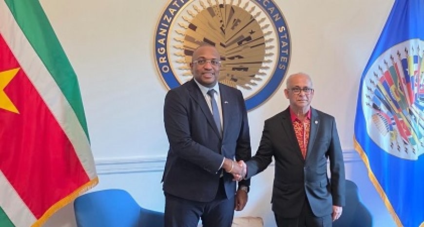 Bouva en Ramdin bespreken versterking samenwerking tussen Suriname en OAS