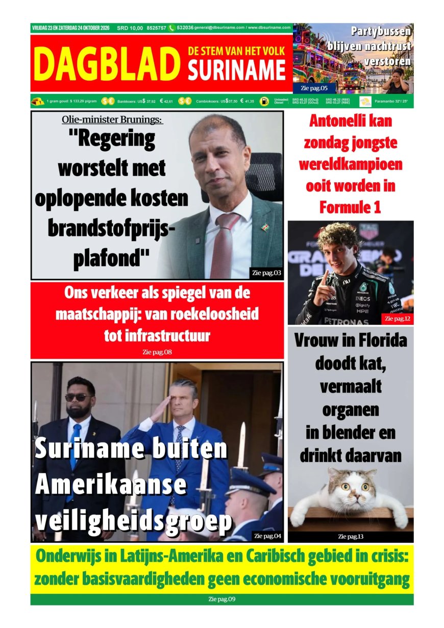 Dagblad Suriname, vrijdag 23 oktober 2026