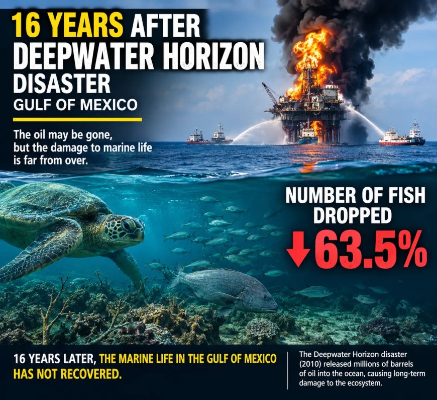 Zestien jaar na ramp met Deepwater Horizon vertoont leven in Golf van Mexico geen tekenen van