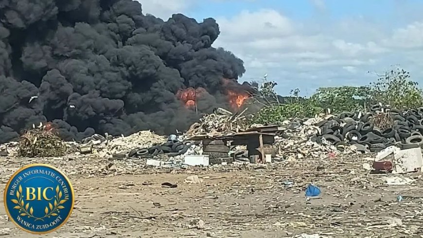 Grote brand op vuilstort Ornamibo