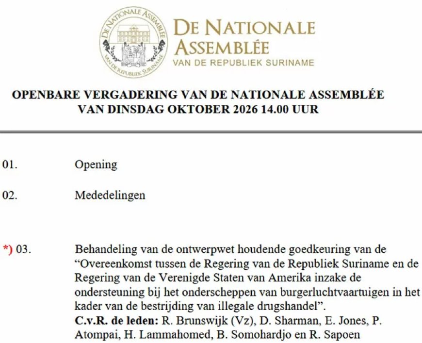 DNA behandelt overeenkomst met VS over onderscheppen verdachte drugsvliegtuigen