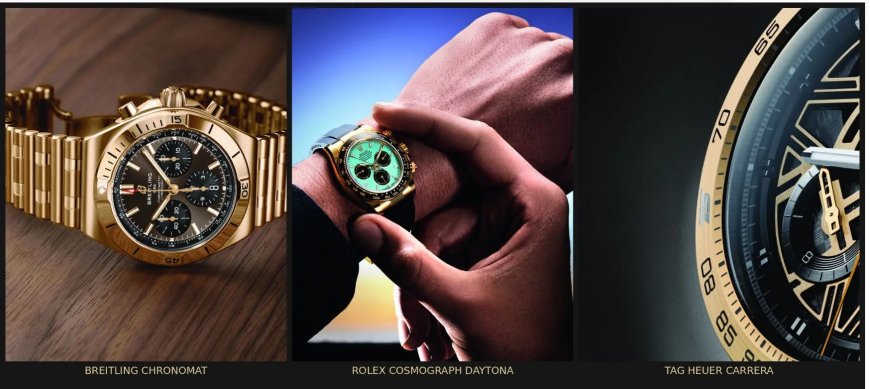 Gouden horloges combineren luxe en sportieve techniek